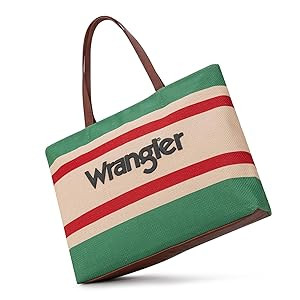 Wrangler Large Tote Bag for Women Shoulder Purse Bag with Zipper | Amazon (US)