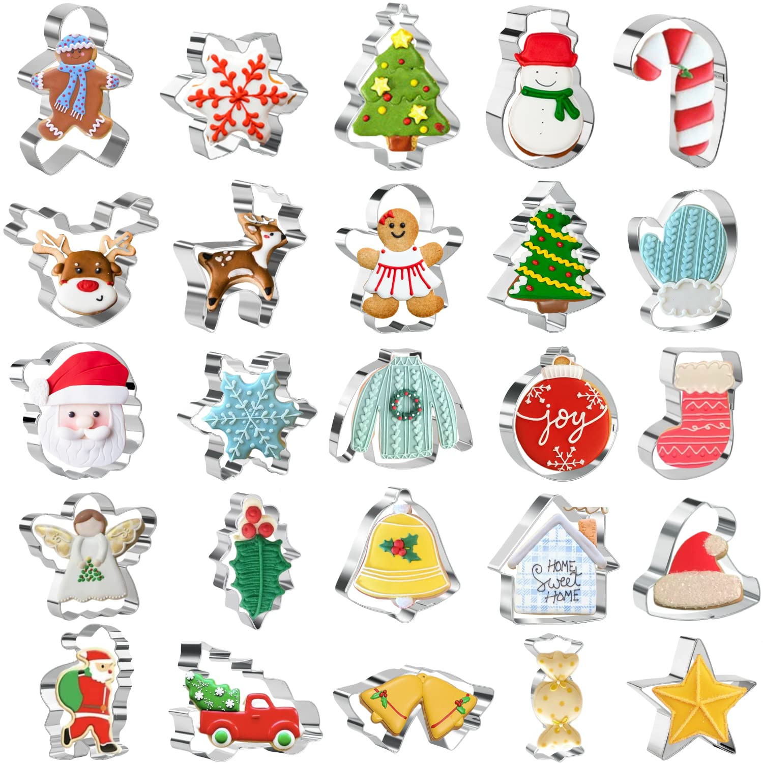 Christmas Cookie Cutter Set,25PCS Christmas Shape,Stainless Steel Biscuit Cutter for Holiday Deco... | Amazon (CA)