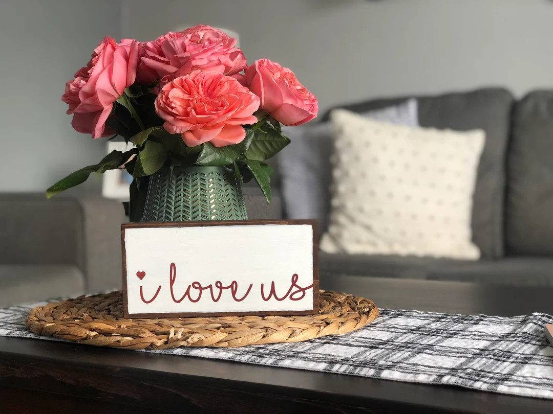 I Love Us Wood Sign  Small Love Signs  Couples Love Decor  - Etsy | Etsy (US)
