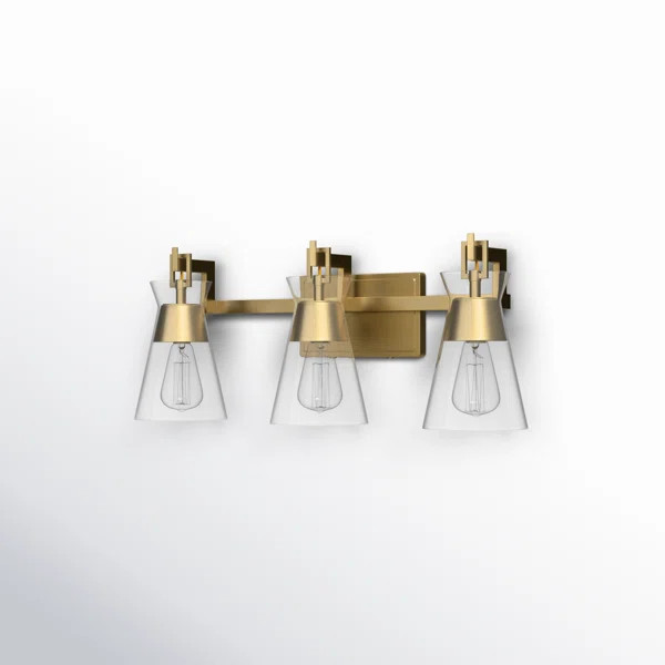 Kesia 3 Light Transparent Dimmable Vanity Light | Birch Lane