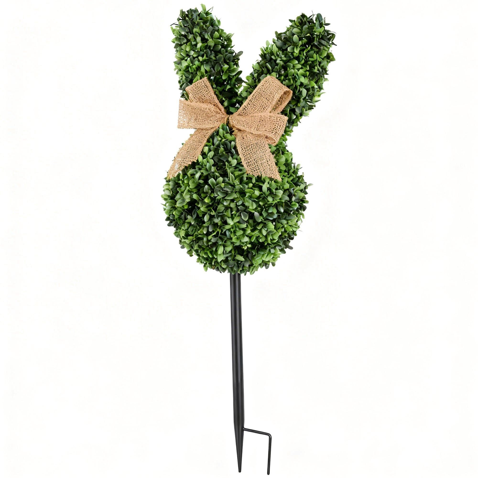 24 Inch Easter Bunny Topiary, Artificial Boxwood Rabbit Tree with Ground Stake for Outdoor Garden... | Amazon (US)