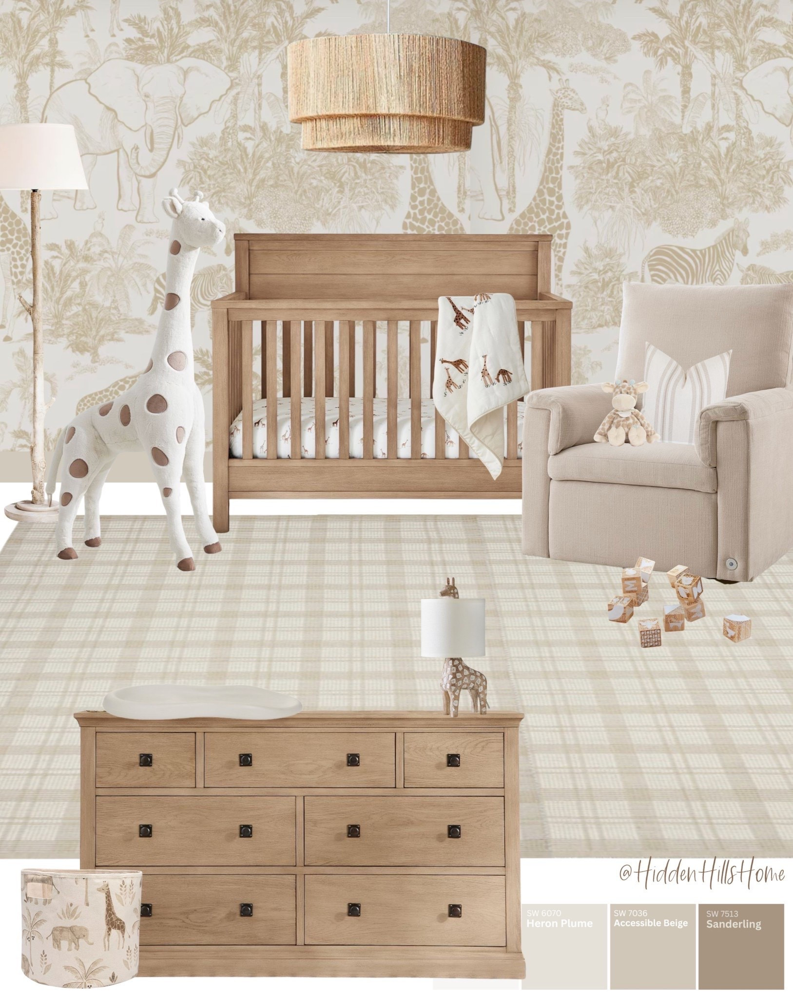 Safari themed nursery, gender neutral nursery, giraffe themed nursery decor ideas, cute nursery inspiration, nursery design, nursery mood board, wallpaper, baby room, crib #nursery

#LTKHome #LTKSaleAlert #LTKBaby