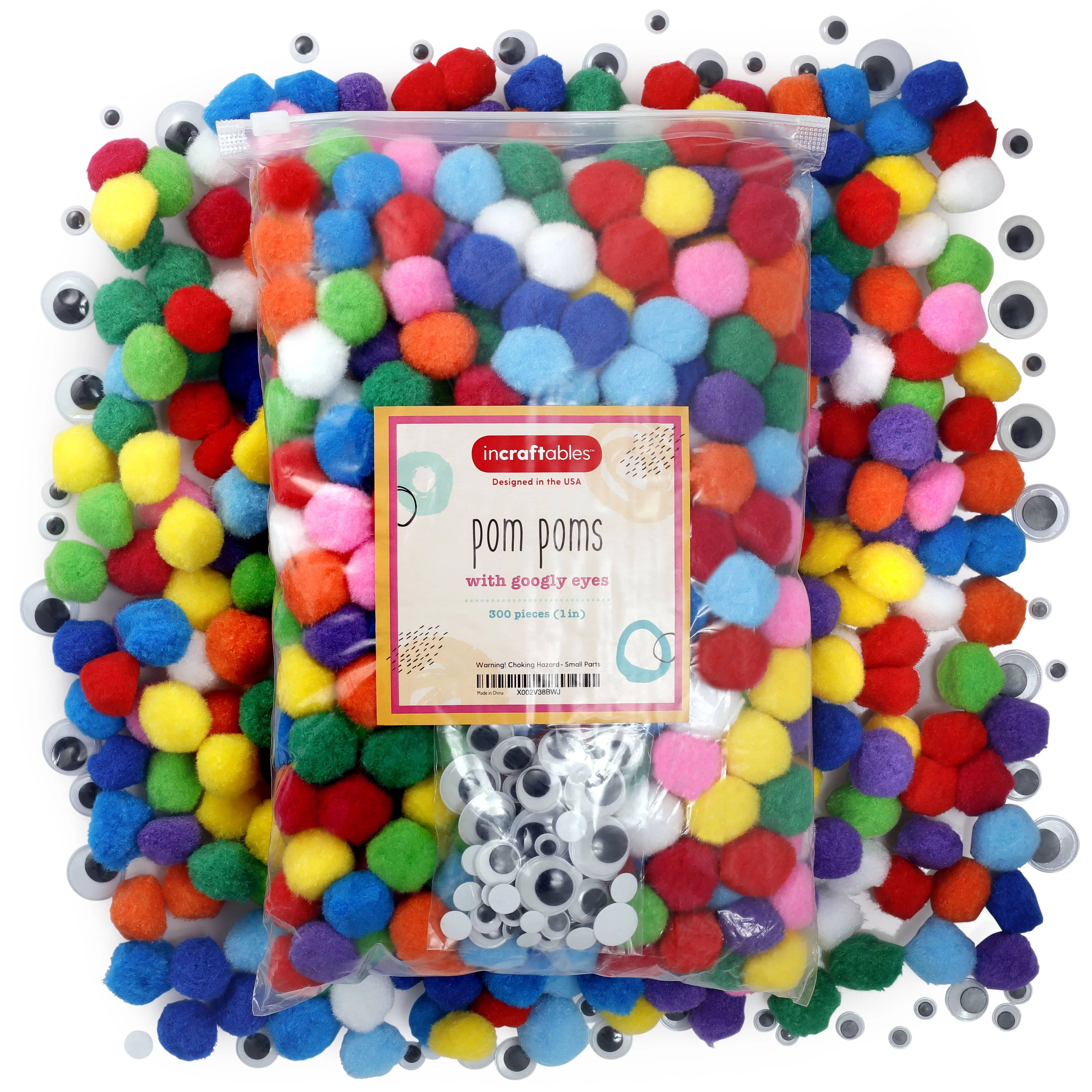 Incraftables Pom Poms for DIY Crafts 300pcs (1 inch Pompoms Balls Multicolor) | Walmart (US)