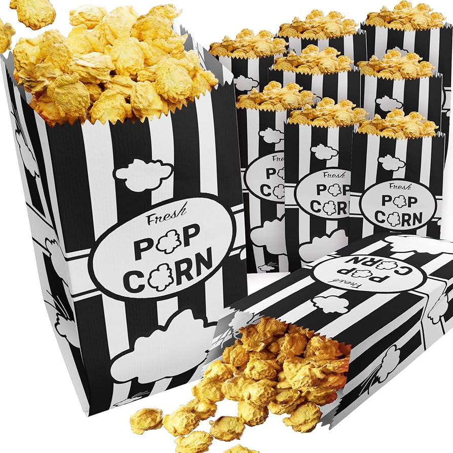 CUSINIUM 1oz Black Paper Popcorn Bags (100-pack) - Carnival Theme - Customizable | Amazon (US)
