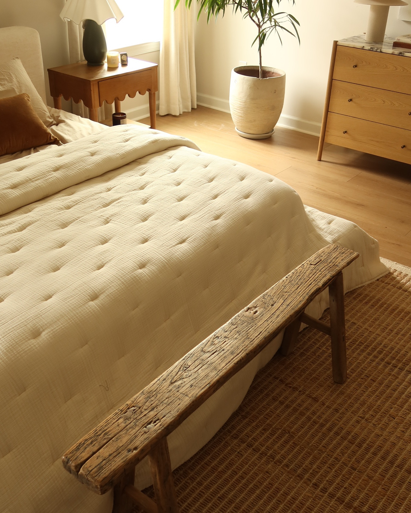 The cutest bedroom inspo!
Vintage bench, undyed color quilt, lumbar pillows, nightstands, lamps, bedroom dresser
Organic modern bedroomm

#LTKSeasonal #LTKHome #LTKSaleAlert