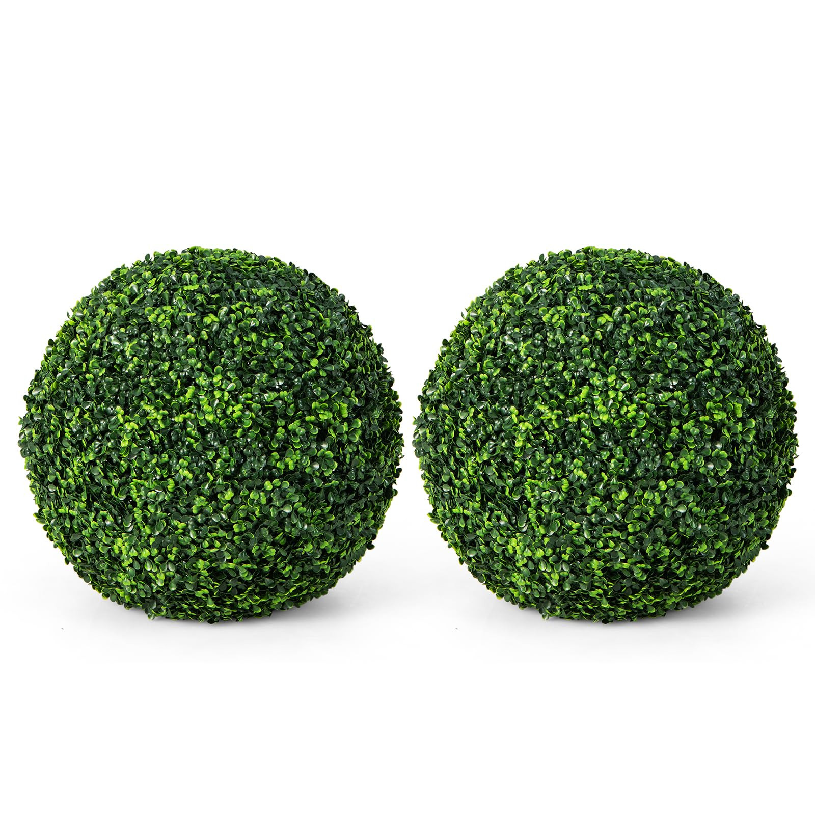 Goplus 2 PCS 19 Inch Artificial Plant Topiary Ball, Round Faux Boxwood Balls Outdoor, Garden Spheres Decorative for Front Door, Porch, Backyard, Balcony, Patio, Wedding and Home Décor | Amazon (US)