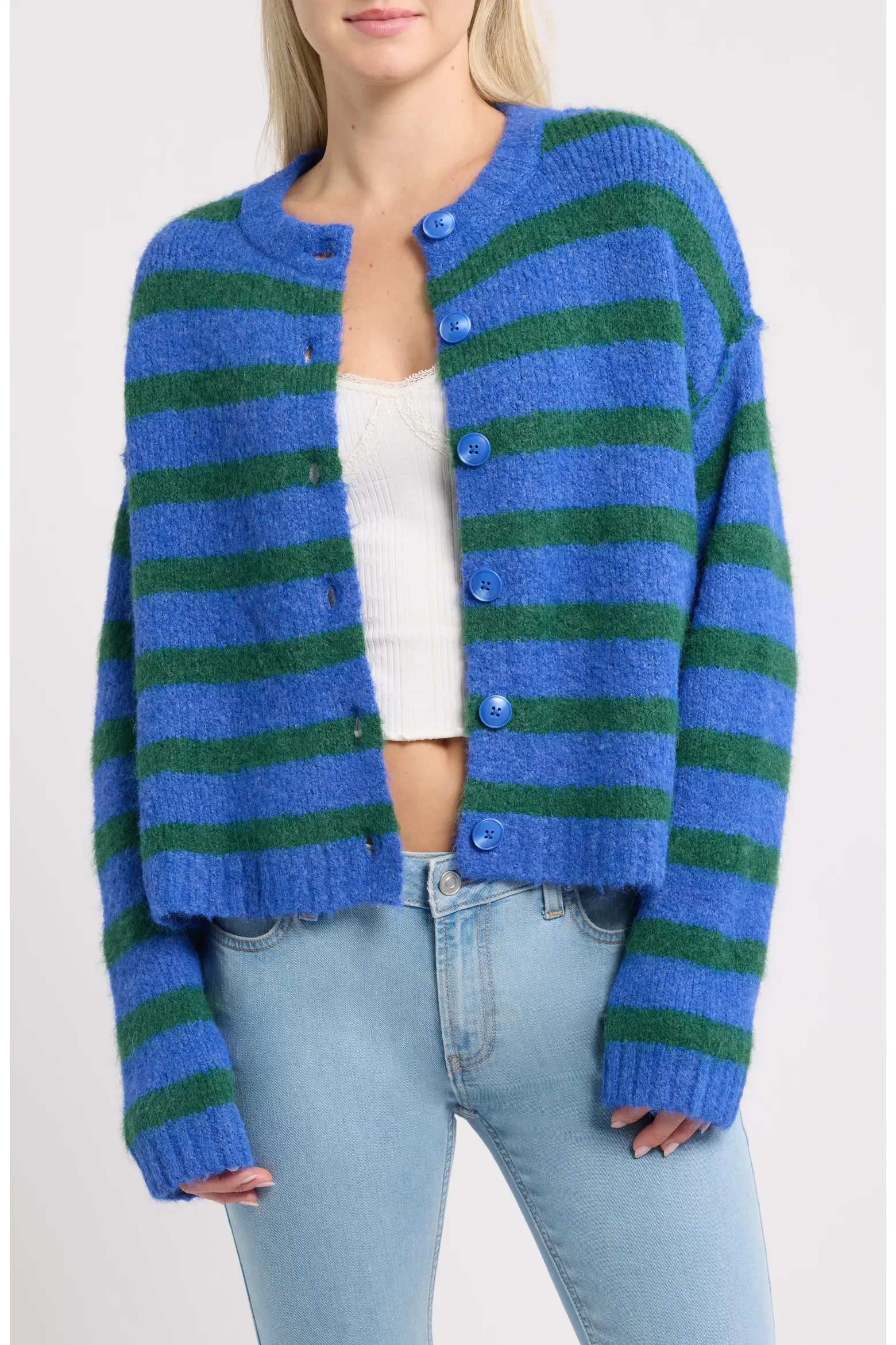 BDG Urban Outfitters Stripe Crewneck Cardigan (Women) | Nordstrom | Nordstrom