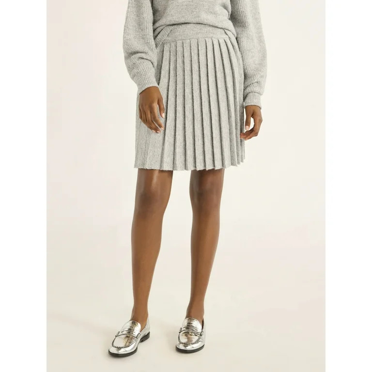 Free Assembly Women’s Pleated Mini Sweater Skirt, Sizes XS-XXXL | Walmart (US)