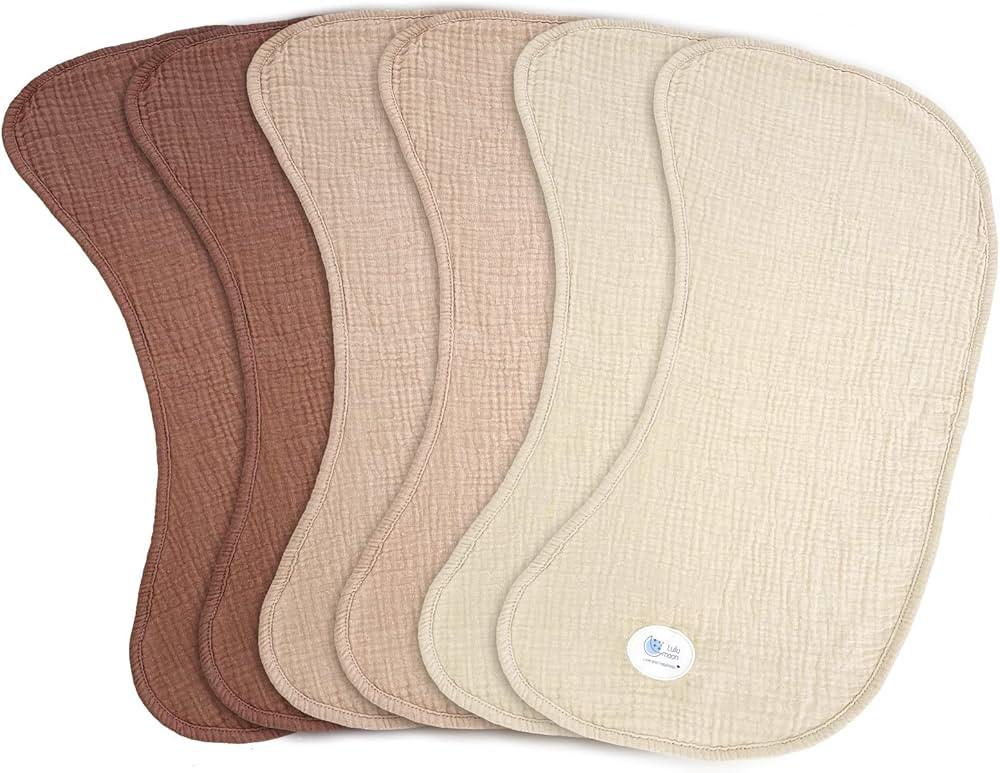 lulumoon Muslin Burp Cloths Sets - Large Cotton Burping Cloth Super Soft and Absorbent for Baby B... | Amazon (US)