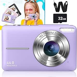 Newest Digital Camera, 1080P Digital Camera for Kids with 32GB Card Anti-Shake, Portable Point an... | Amazon (US)