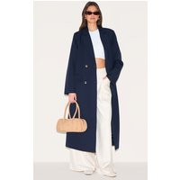Navy Maxi Length Duster Coat | PrettyLittleThing UK