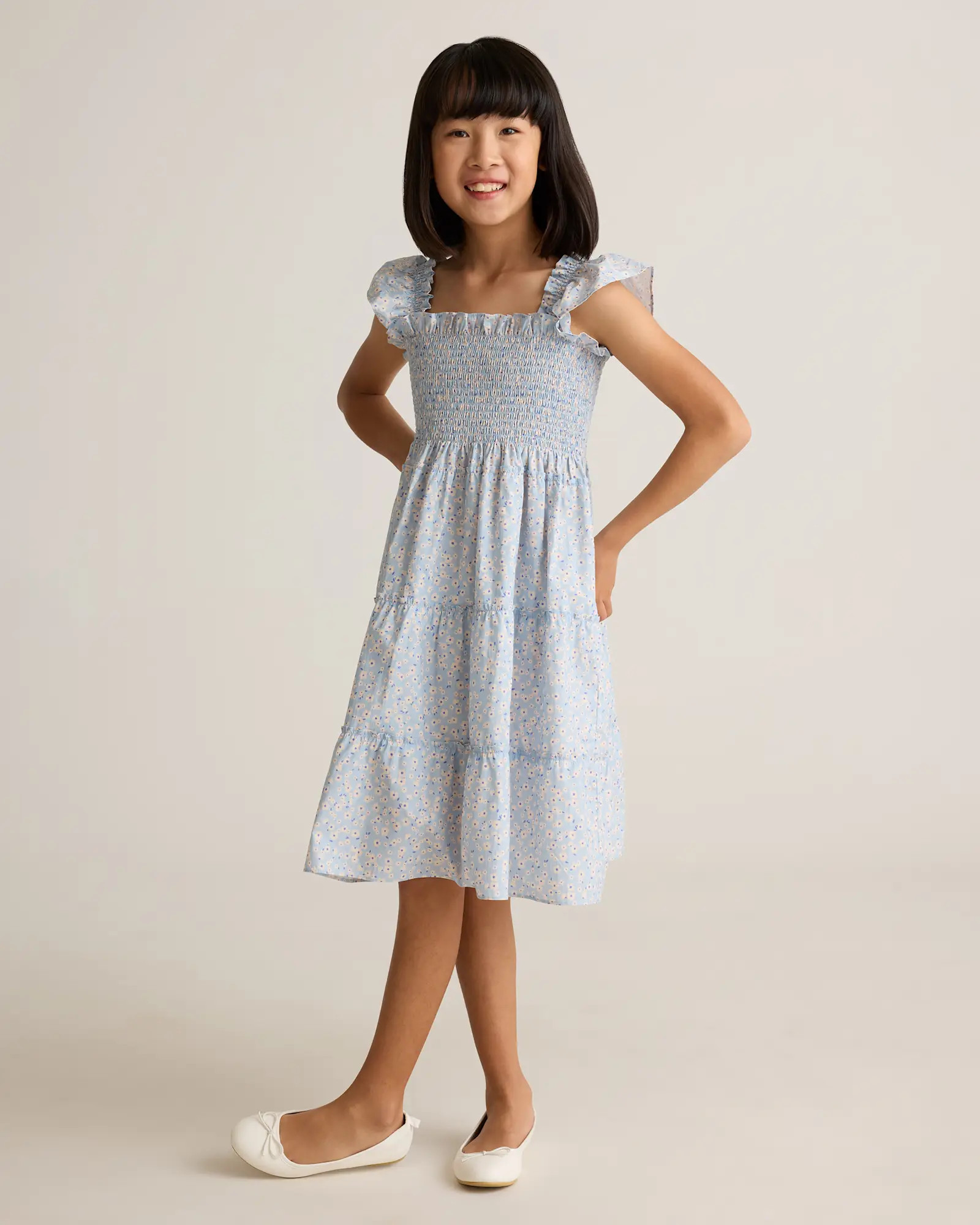 100% Cotton Poplin Smocked Dress - Kid Girl | Quince