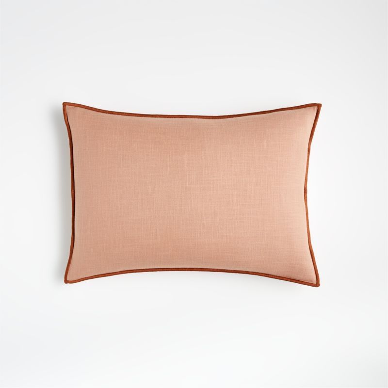 Desert 22"x15" Merrow Stitch Cotton Decorative Throw Pillow with Feather-Down Insert + Reviews | ... | Crate & Barrel
