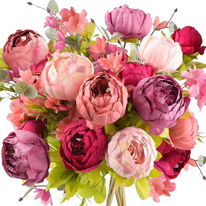 FiveSeasonStuff Vintage Artificial Peonies Silk Flowers and Hydrangeas for Wedding Bridal Home D... | Amazon (US)