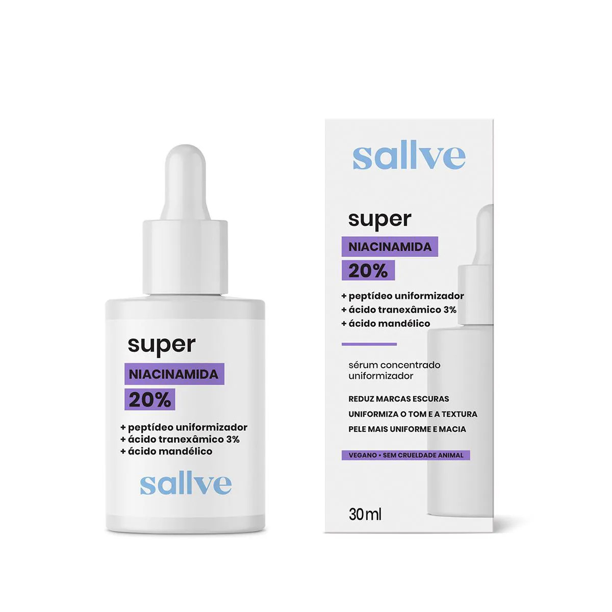 Sérum Facial Super Niacinamida 20% Sallve 30Ml | DrogaRaia (BR)