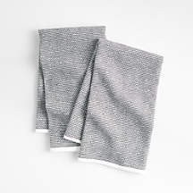 Textured Terry Black Organic Cotton Kitchen Towels, Set of 2 + Reviews | Crate & Barrel | Crate & Barrel