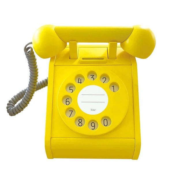 Yellow Wooden Play Telephone | Magic Playbook