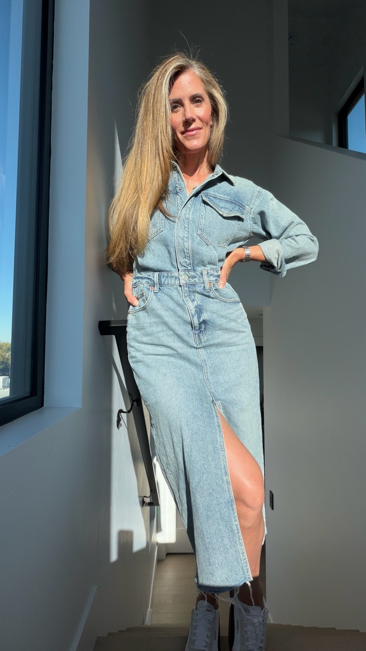 The Amira Midi Dress by Pistola is that perfect “throw it on and look pulled together” piece.

✅ 100% cotton denim
✅ Comfortable, structured, and crazy versatile

You can dress it up or down — sneakers for errands, sandals for lunch, or heels for date night.

I’m 5’9”, typically a size 4/6 or 26/27, and went with a Small. Fits perfectly.

#LTKSaleAlert #LTKStyleTip #LTKOver40