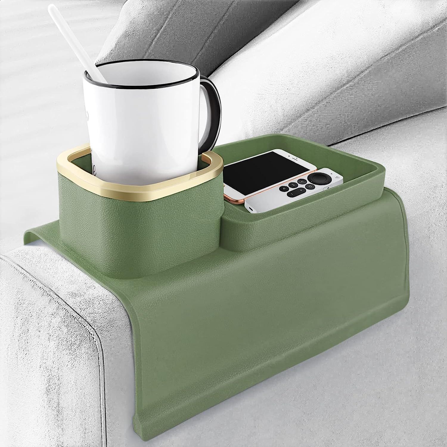 MOVNO Couch Cup Holder Tray, Armrest Cup Holder for Couch/Sofa, Anti-Spill and Anti-Slip Sofa Cup... | Amazon (US)