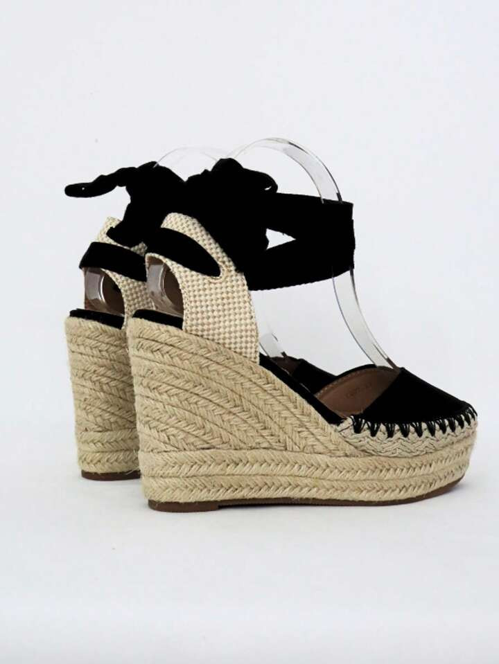 Alpargatas Valencia, sandalias con cuña alto con plataforma de verano, para Playa Oficina Vacaci... | SHEIN