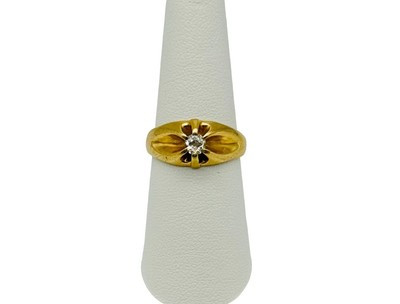Gorgeous Antique Solid 14k Yellow Gold .25 Ct Belcher Set Rose Cut Diamond Ring!  | eBay | eBay US