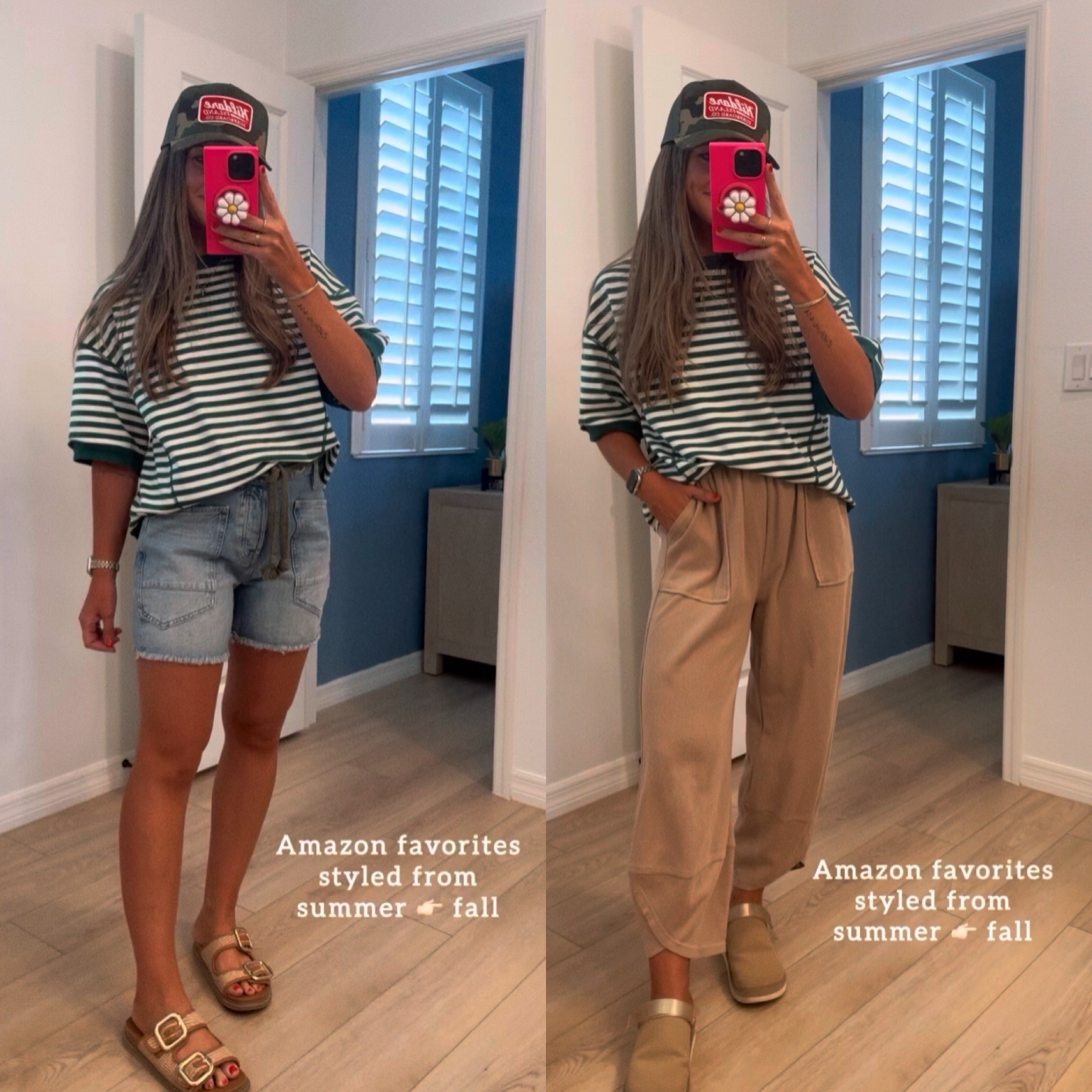 I love this short sleeve Amazon sweatshirt. Cute now with shorts, so cute too for fall transition! Size down in shorts!!! I’m wearing a 0/25. Small everything else!!