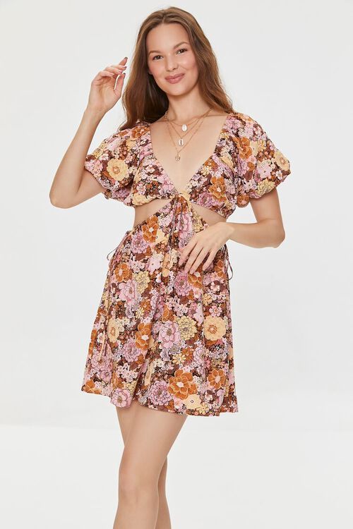 Plunging Floral Mini Dress | Forever 21 | Forever 21 (US)