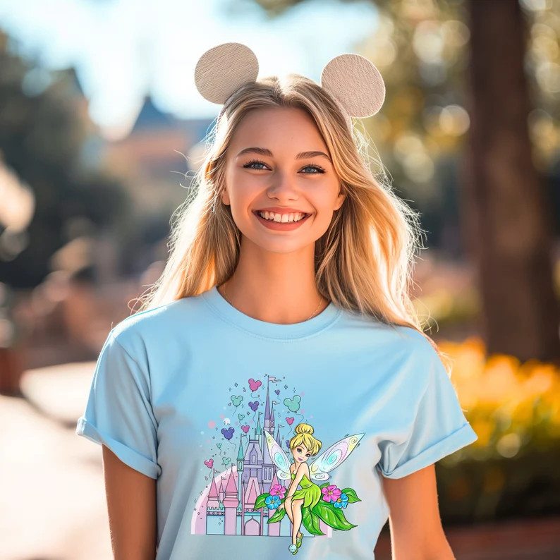 Tinker Bell Fairy Castle Shirt, Tinker Bell Fan Shirt, Tinkerbell Birthday Gift, Disney World Fam... | Etsy (US)