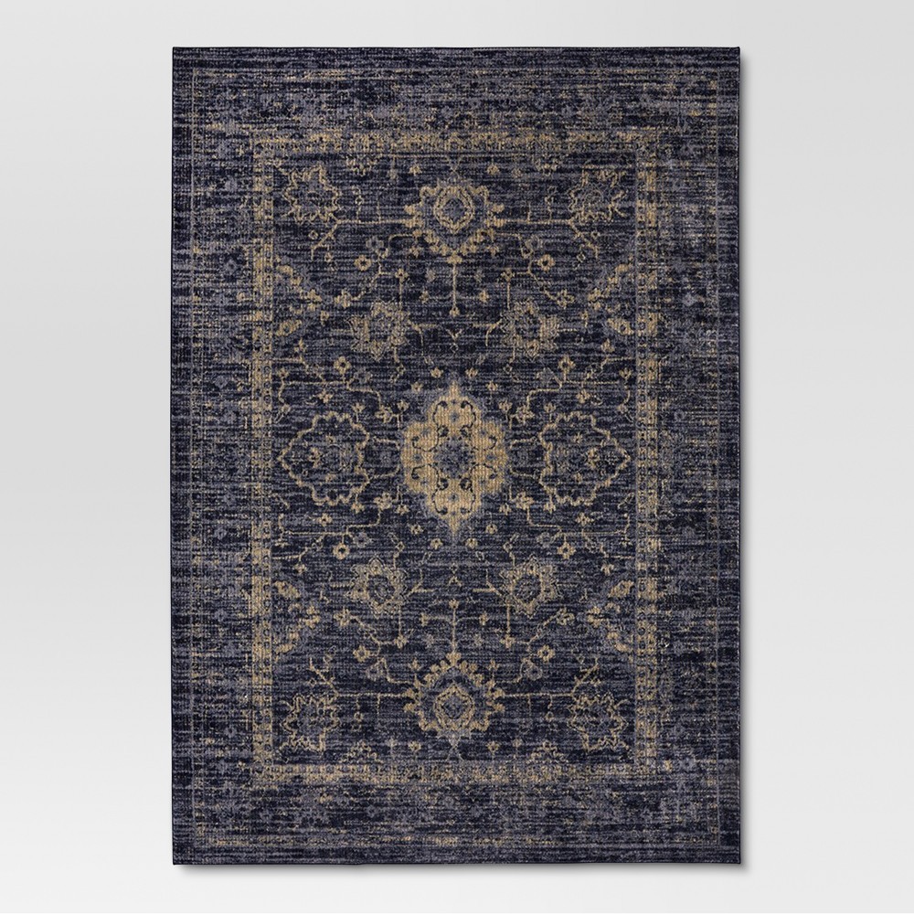 Indigo (Blue) Vintage Distressed Area Rug (7'X10') - Threshold | Target