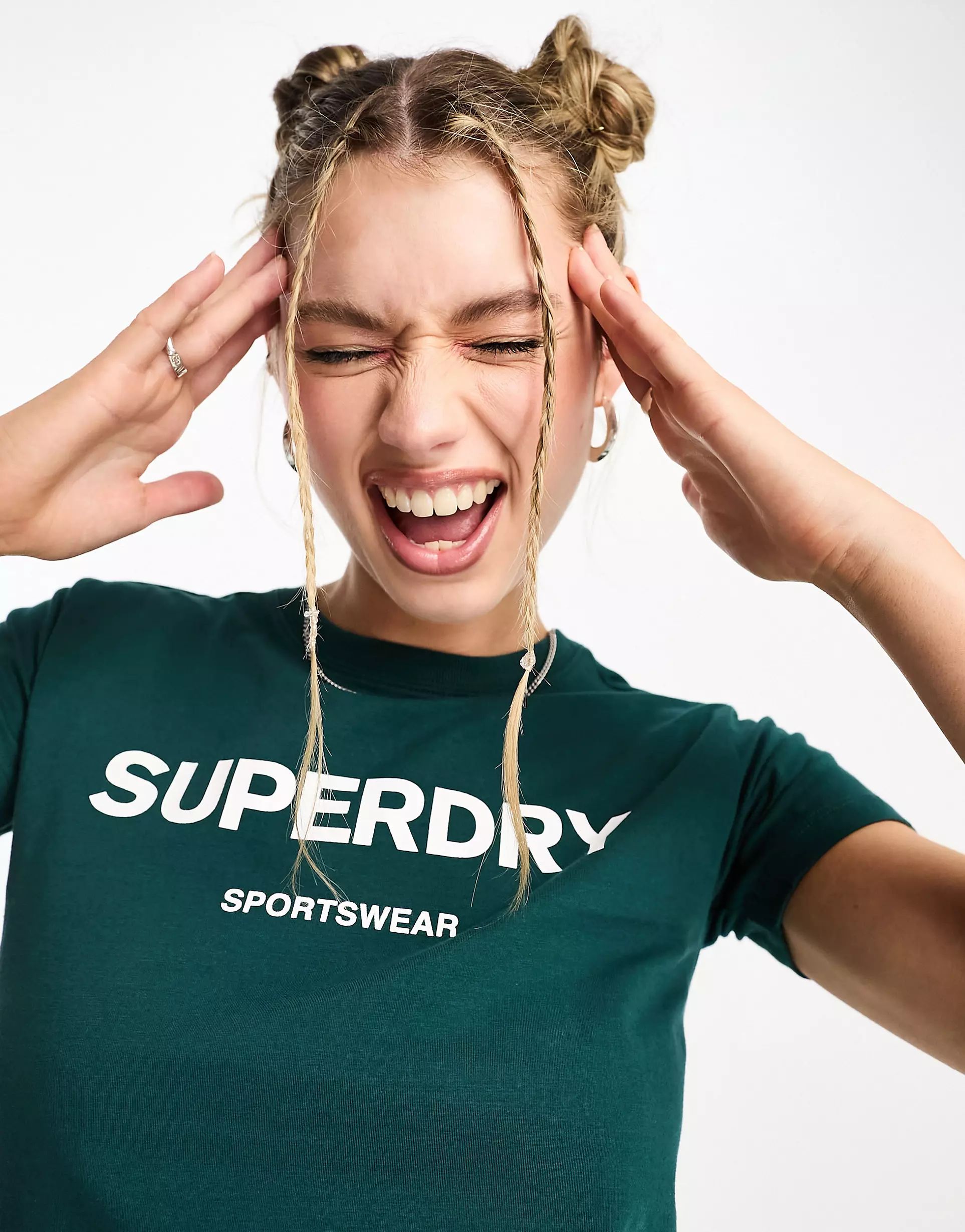 Superdry code graphic 90's t-shirt in dark green | ASOS (Global)
