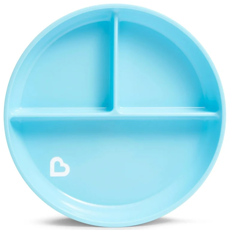 Munchkin® Stay Put™ Divided Section Suction Plate, Blue, Unisex | Walmart (US)