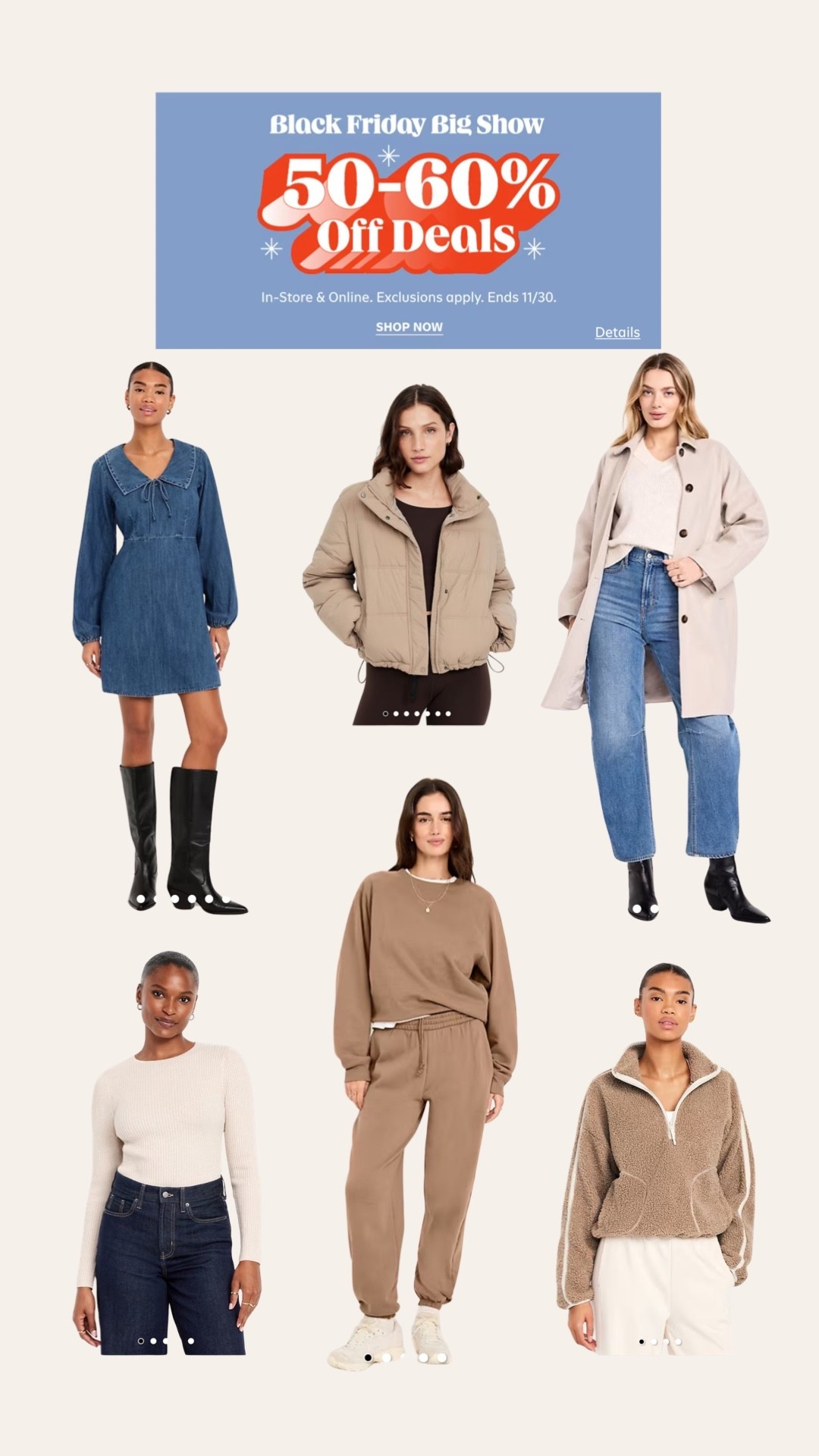 50-60% off old navy deals! Affordable finds for the family 

#LTKCyberWeek #LTKFindsUnder100 #LTKSaleAlert