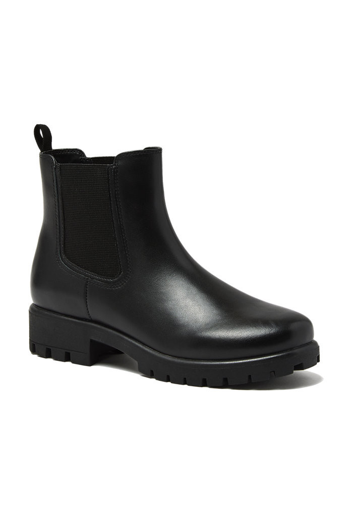 Lands' End women's classic leather chelsea boots in black