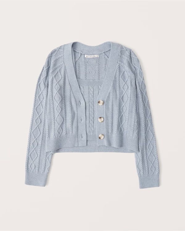 Cable-Knit Tank and Cardigan Set | Abercrombie & Fitch (US)
