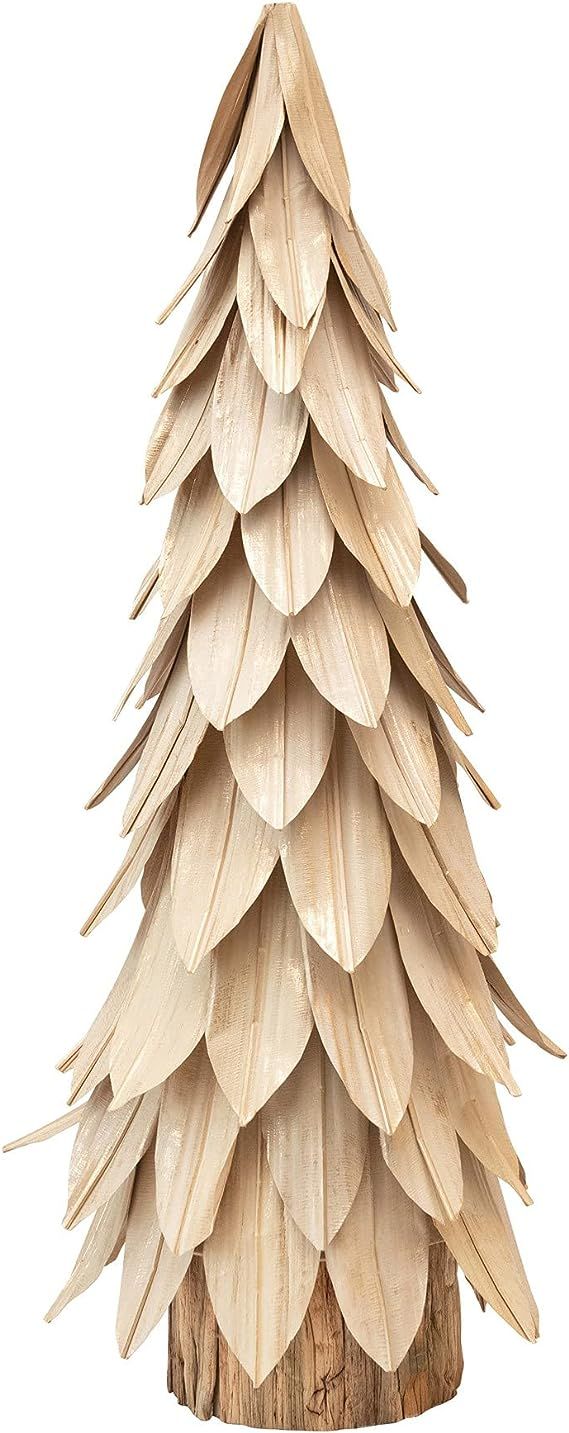 Amazon.com: Creative Co-Op Buri Leaf Christmas, Gold Brush Finish Decorative Tree, Natural : Home... | Amazon (US)