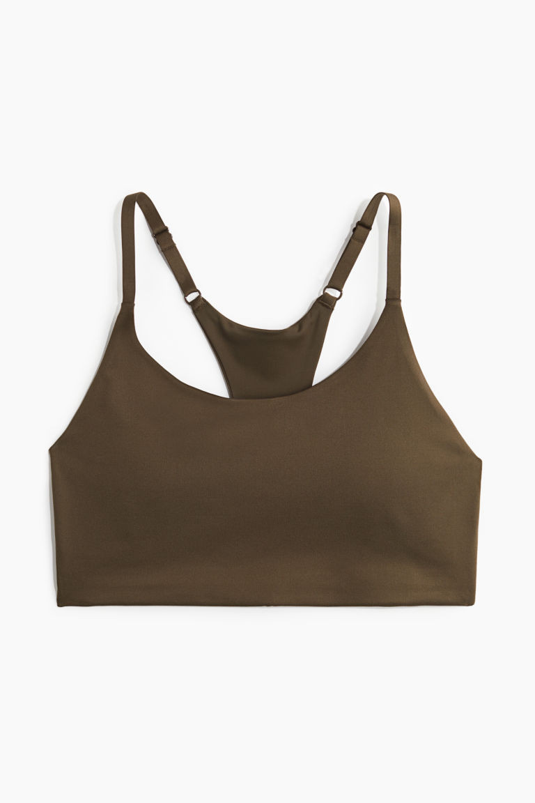 H & M - Light Support Sports bra in SoftMove - Green | H&M (UK, MY, IN, SG, PH, TW, HK)