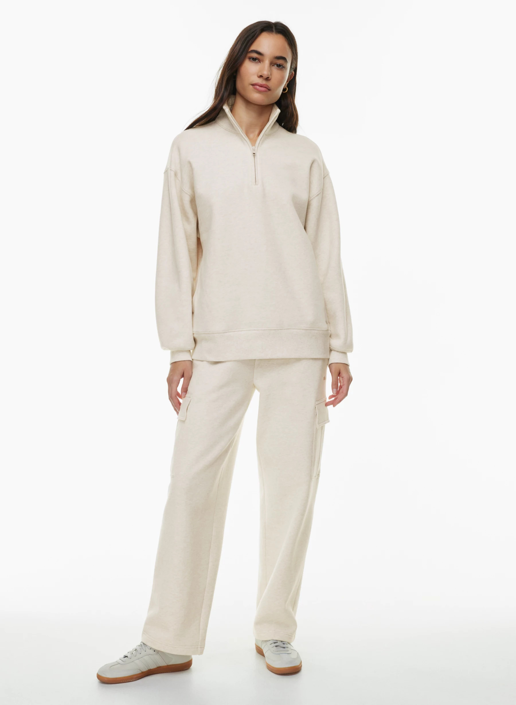 COZY FLEECE BOYFRIEND 1/4 ZIP SWEATSHIRT | Aritzia