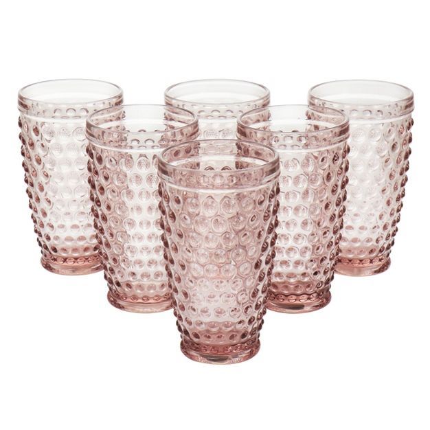 Martha Stewart 6 Piece Hobnail Handmade Glass Tumbler Set | Target