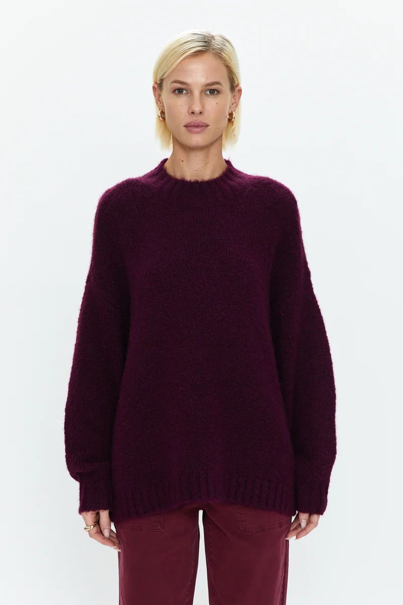 Carlen Mock Neck Sweater - Aubergine | Pistola Denim