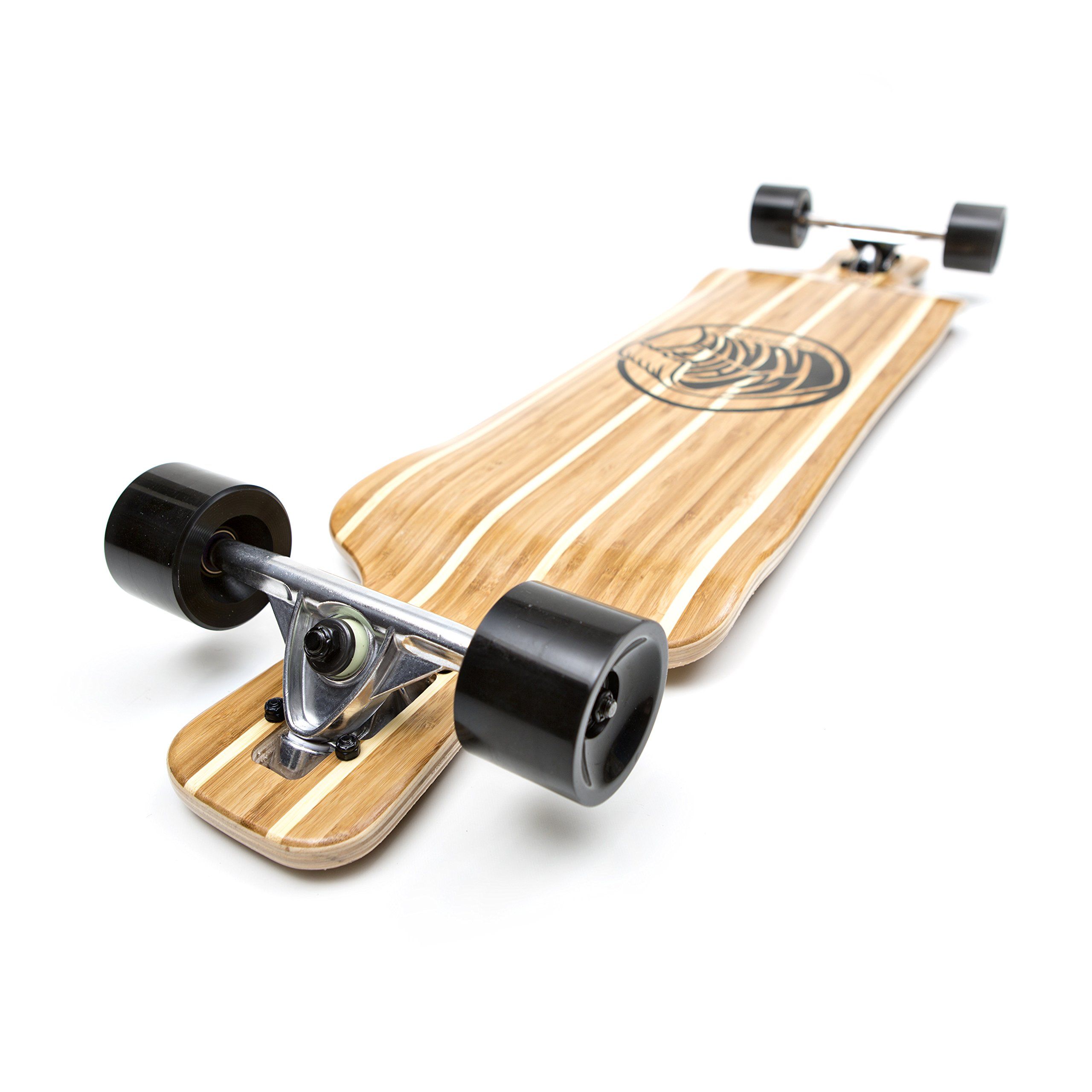 White Wave Bamboo Longboard Skateboard Complete | Amazon (US)