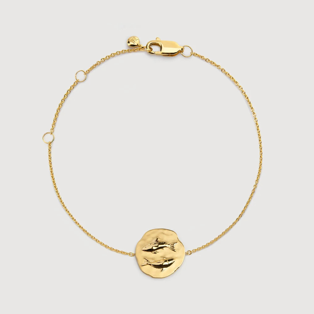 Gold Pisces Zodiac Chain Bracelet | Monica Vinader (US)