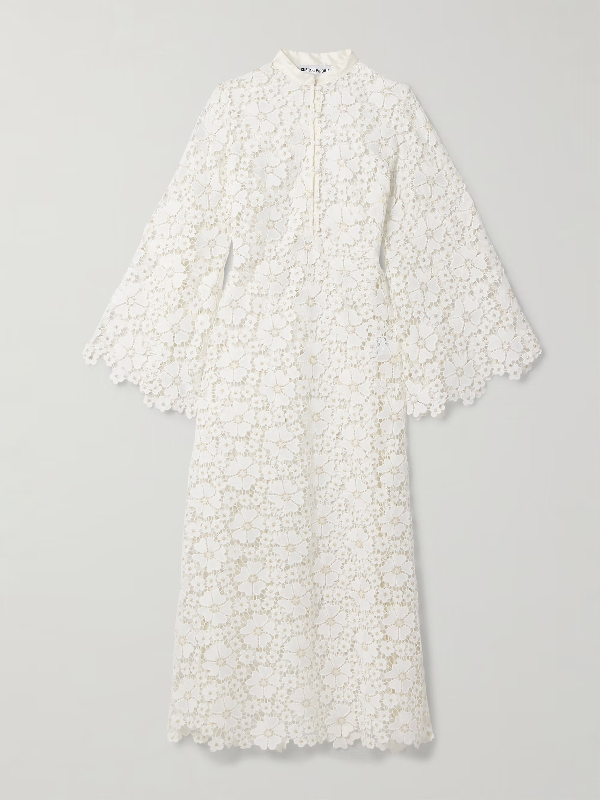Jane silk-trimmed guipure lace kaftan | NET-A-PORTER (US)