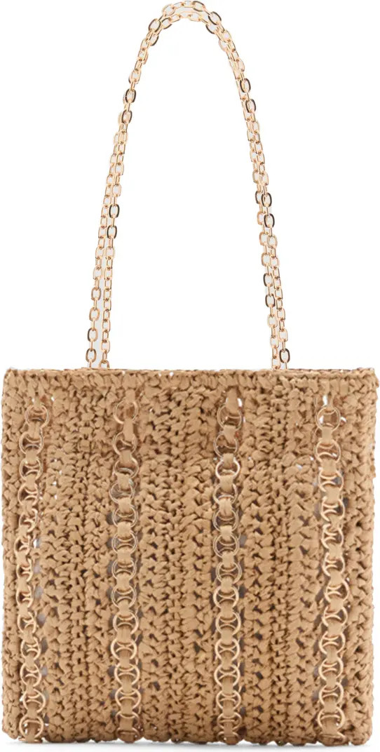 Ring Embellished Woven Straw Tote | Nordstrom
