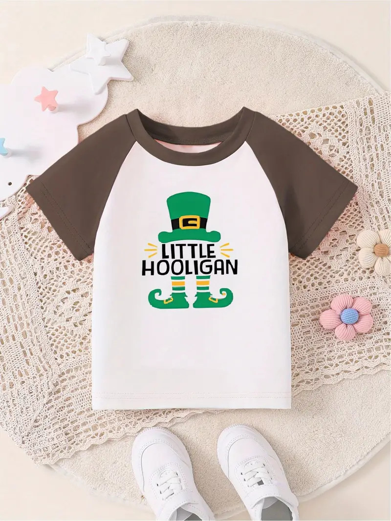 Trendy Saint Patrick Day Pattern Color Block T shirt Casual - Temu | Temu Affiliate Program