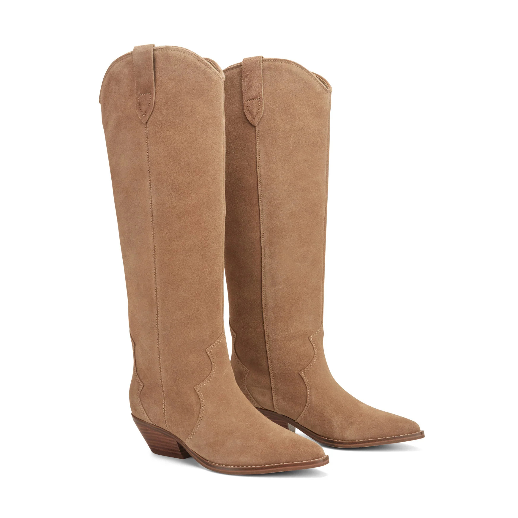 Women's Ander Leather Western Boot - Medium Natural Suede | Marc Fisher Footwear | Marc Fisher