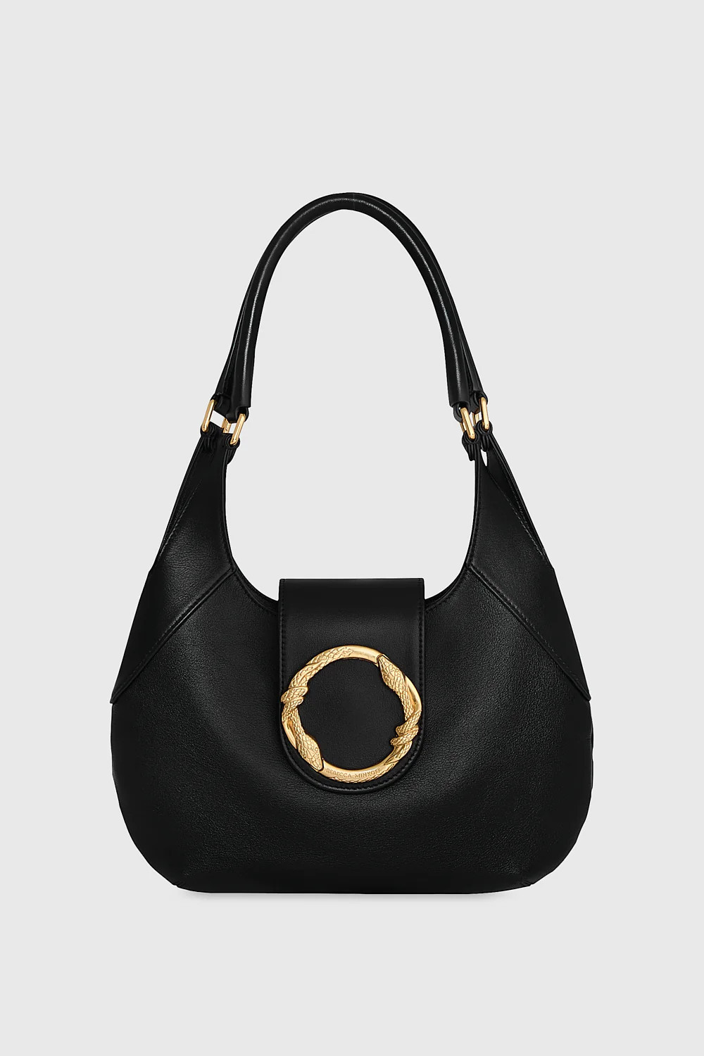 Rebecca Minkoff Snake Ring Crescent Shoulder Bag In Black | Rebecca Minkoff