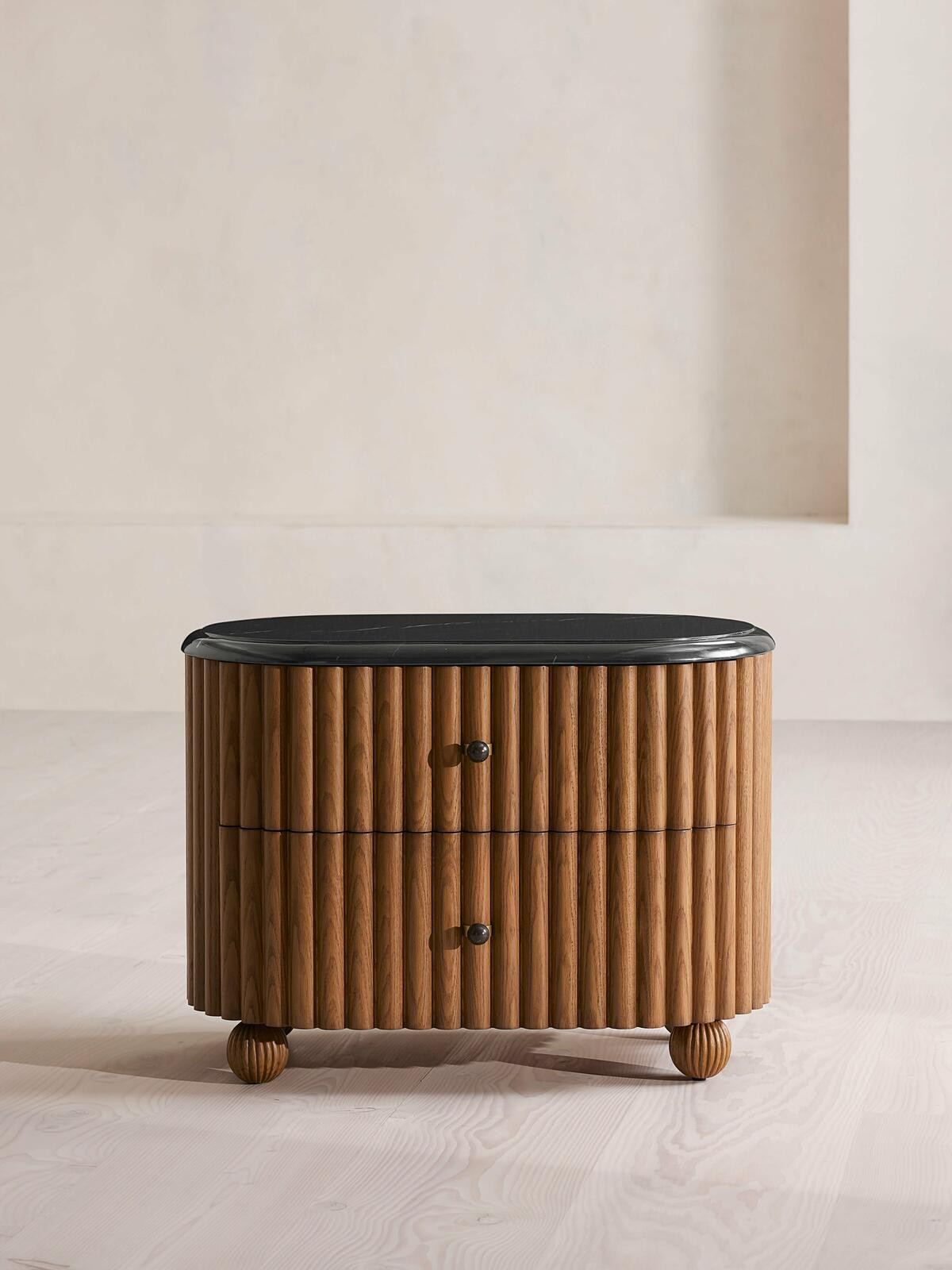 Carlisle Bedside Table, Black Marquina Marble, Large | Soho Home Ltd