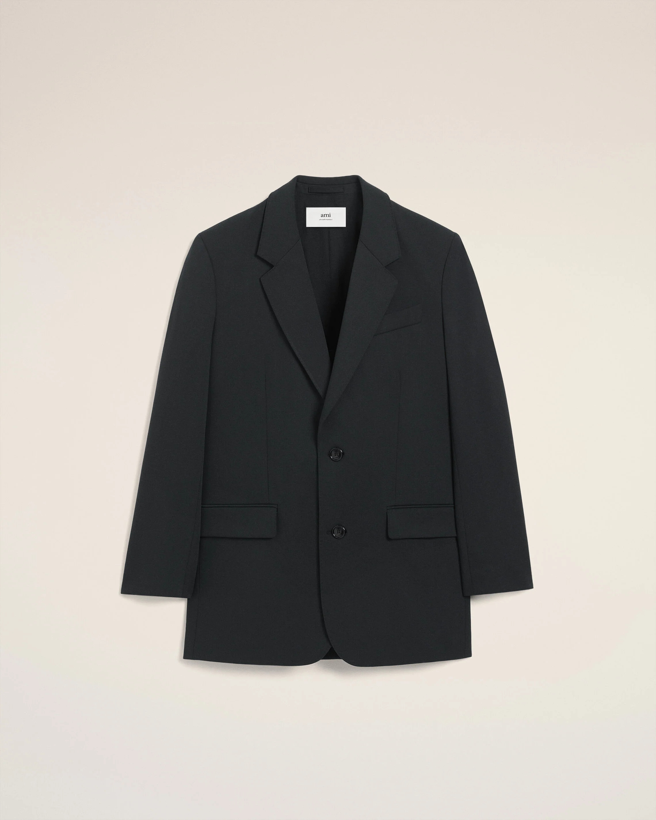 ANTHRACITE Black Wool Loose Double Breasted Jacket | AMI PARIS | AMI Paris FR