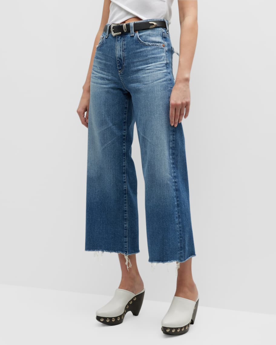 Saige High Rise Wide-Leg Crop Jeans | Neiman Marcus