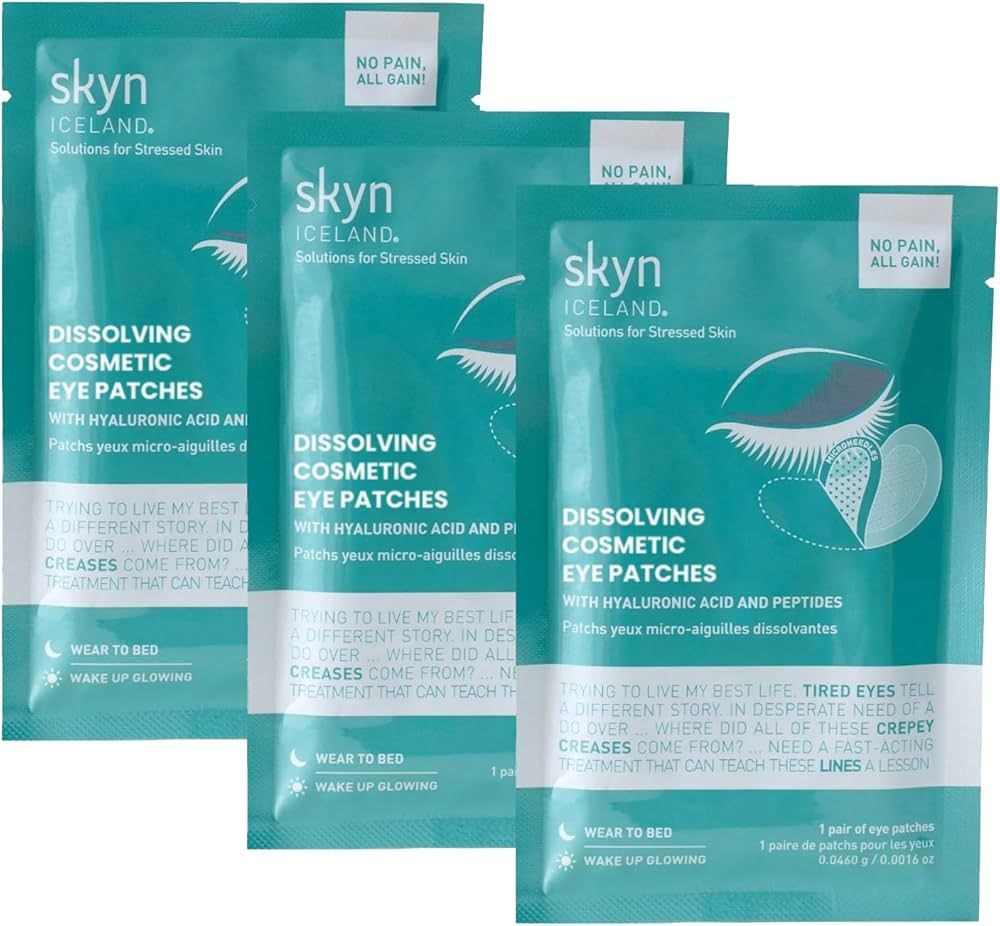 skyn ICELAND Dissolving Eye Patches with Hyaluronic Acid & Peptides, 3 Pairs | Amazon (US)